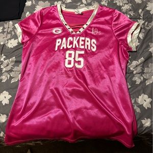 Pink Packers NFL Lace Up T-Shirt Jersey